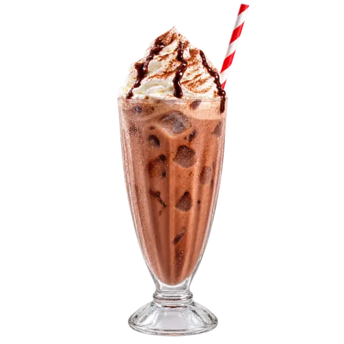 Rich iced chocolate served over ice