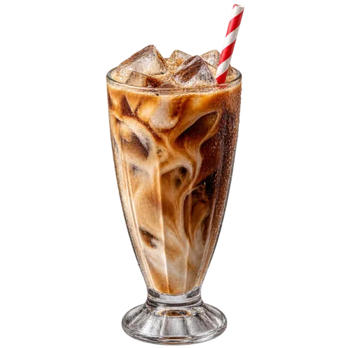 Freshly made iced coffee