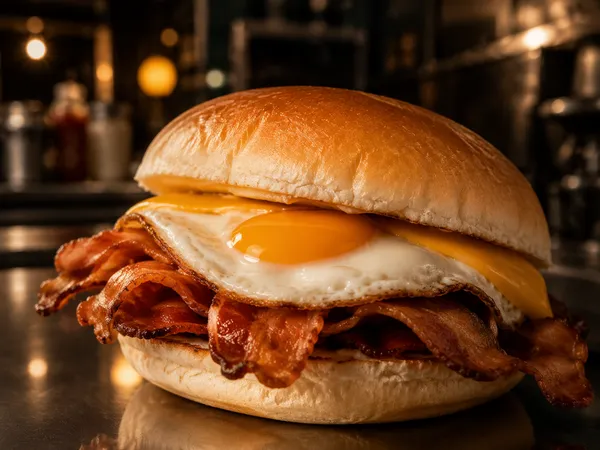 Rock ’n’ Rolls bacon and egg breakfast roll