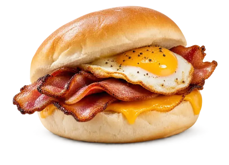 Bacon and egg breakfast roll from Rock ’n’ Rolls Diner in Braemar