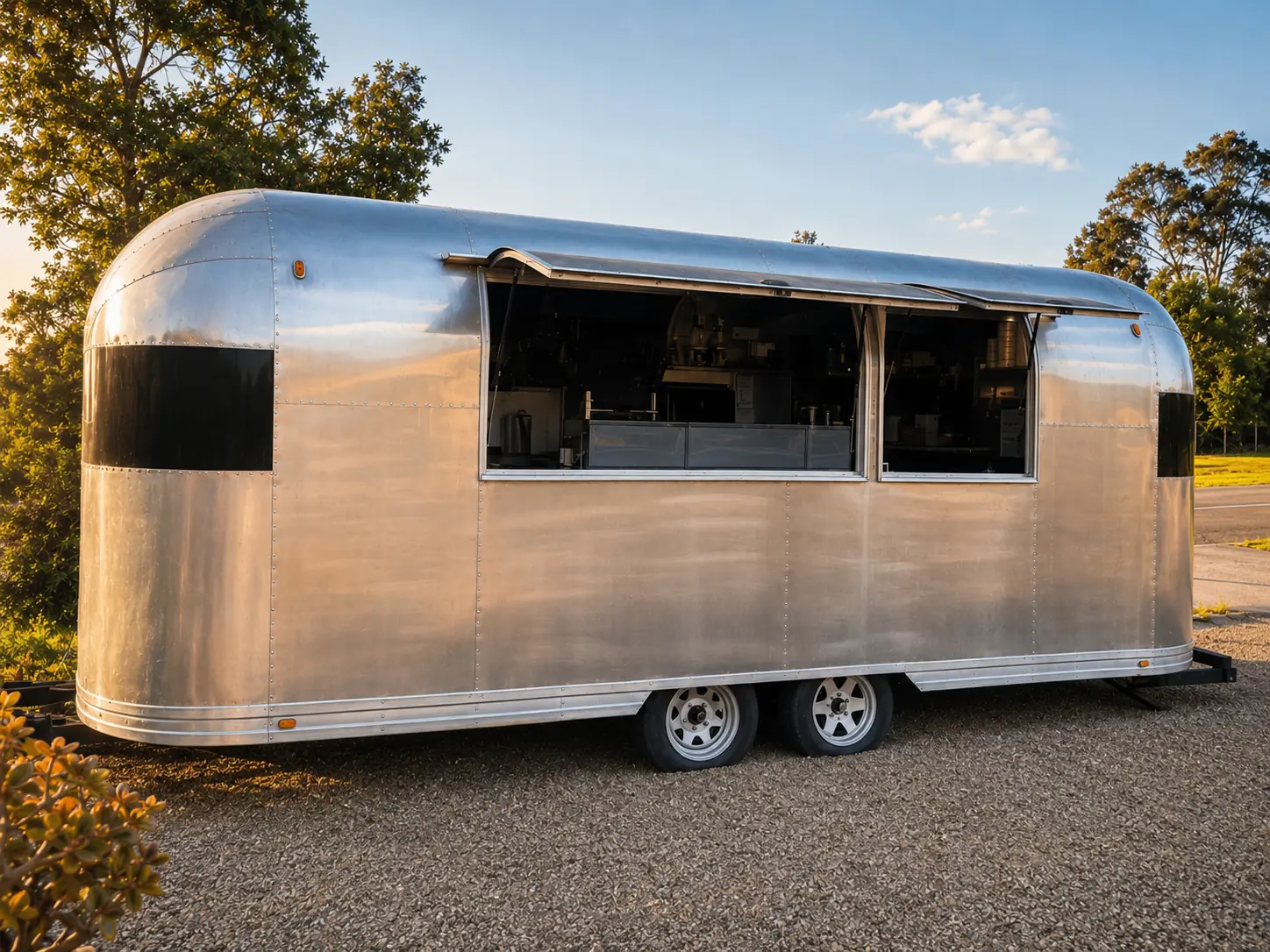Rock ’n’ Rolls Diner silver Airstream café in Braemar NSW